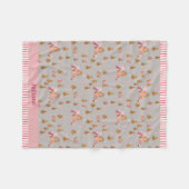 Niedlich Graurosa Lebkuchen Candy Cane Hütte Flee Fleecedecke (Vorderseite (Horizontal))