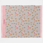 Niedlich Graurosa Lebkuchen Candy Cane Hütte Flee Fleecedecke (Vorderseite (Horizontal))