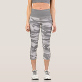 Niedlich Gray Camouflage Camouflage Capri Leggings (Vorderseite)