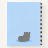 Niedlich Gray Cat Blue Spiral Notebook Notizblock (Rückseite)