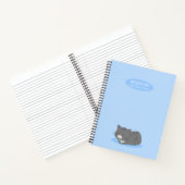 Niedlich Gray Cat Blue Spiral Notebook Notizblock (Innenseite)