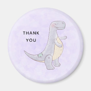 Niedlich Gray Dinosaur Toy Watercolor Vielen Dank Magnet