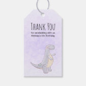 Niedlich Gray Dinosaurier Toy Watercolor Geburtsta Geschenkanhänger (Vorderseite)