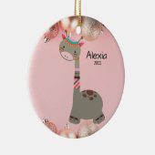 Niedlich Gray Giraffe Weihnachtsdekoration Keramik Ornament (Rechts)