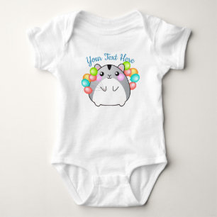 Niedlich Gray Kawaii Hamster Baby Strampler