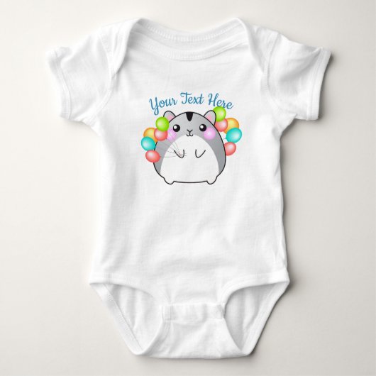 Niedlich Gray Kawaii Hamster Baby Strampler (Vorderseite)