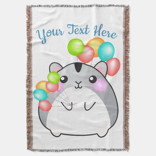 Niedlich Gray Kawaii Hamster Decke (Vorderseite Vertikal)