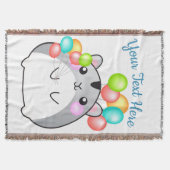 Niedlich Gray Kawaii Hamster Decke (Vorderseite)