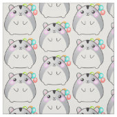 Niedlich Gray Kawaii Hamster Fabric Stoff (Muster)