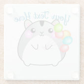 Niedlich Gray Kawaii Hamster Glasuntersetzer (Rückseite)