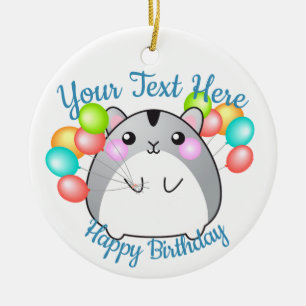 Niedlich Gray Kawaii Hamster Keramik Ornament