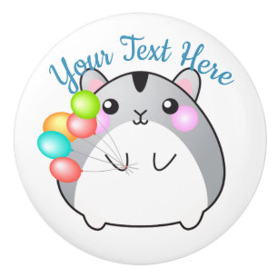 Niedlich Gray Kawaii Hamster Keramikknauf
