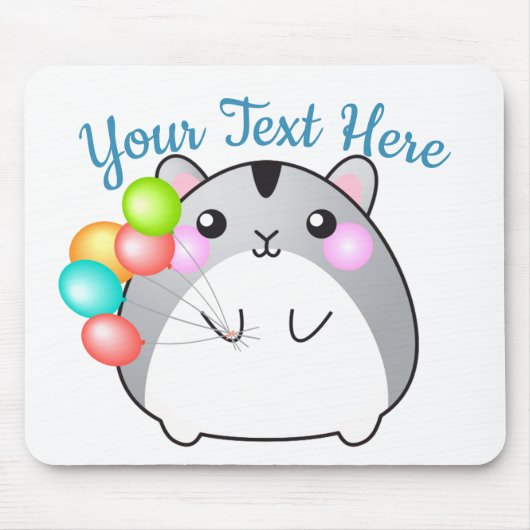Niedlich Gray Kawaii Hamster Mousepad (Vorne)