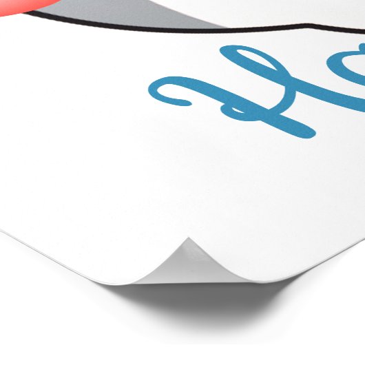 Niedlich Gray Kawaii Hamster Poster (Ecke)