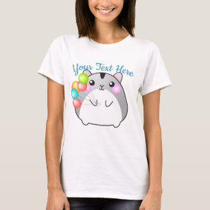 Niedlich Gray Kawaii Hamster T-Shirt