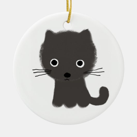 Niedlich Gray Kitten | Adortable Kitty Cat Holiday Keramik Ornament (Vorne)