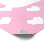 Niedlich Gray Kitten and Hearts Girl Baby Dusche Poster (Ecke)