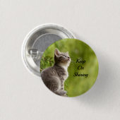 Niedlich Gray Kitten Button (Vorne & Hinten)