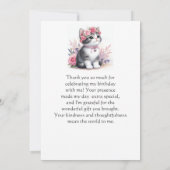Niedlich Gray Kitten Girls Geburtstag Vielen Dank Mitteilungskarte (Rückseite)