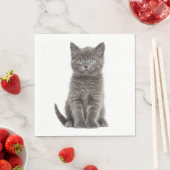 Niedlich Gray Kitten Gray Kitty Cat Party Serviette (Beispiel)
