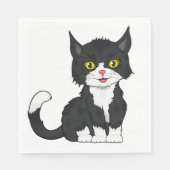 Niedlich Gray Kitten Kitty Cartoon Gray Cat Serviette (Vorderseite)