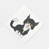 Niedlich Gray Kitten Kitty Cartoon Gray Cat Serviette (Ecke)