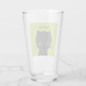 Niedlich Gray Kitty Cat Personalisiert | Gray Kitt Glas (Rückseite)