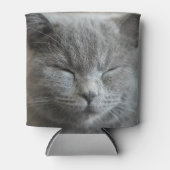 Niedlich Gray Kitty Face Foto Dosenkühler (Vorderseite)
