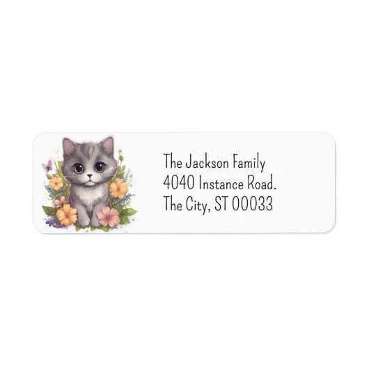 Niedlich Gray Kitty Kawaii Chibi (Vorne)
