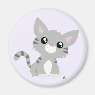 Niedlich Gray Kitty Magnet