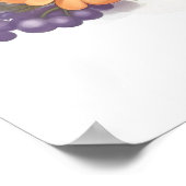 Niedlich Gray Kitty mit Blume Kawaii Chibi Poster (Ecke)