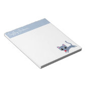 Niedlich Gray Kitty mit einem Personalisierten Her Notizblock (angewinkelt)