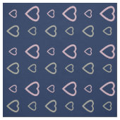 Niedlich Gray Lila Hearts Pattern Mitternachtsblau Stoff (Muster)