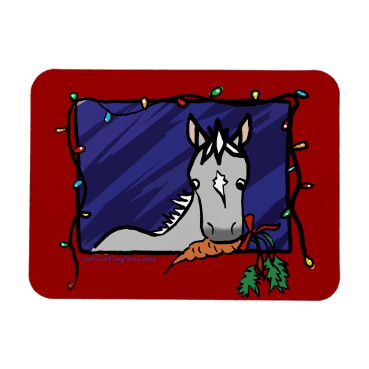 Niedlich Gray Pony Weihnachten Magnet (Horizontal)