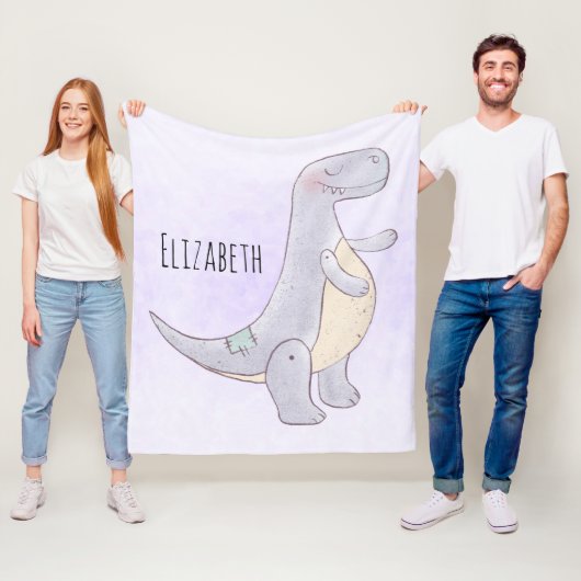 Niedlich Gray Tyrannosaurus Rex Dinosaur Toy Fleecedecke (Beispiel)