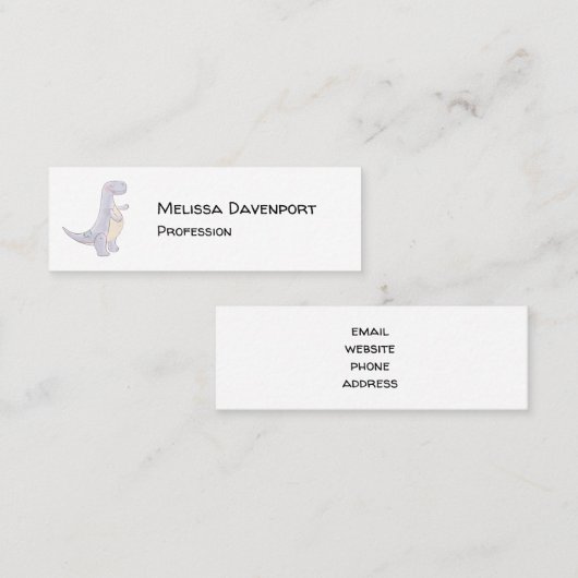 Niedlich Gray Tyrannosaurus Rex Dinosaur Toy Mini  Mini Visitenkarte (Vorne/Hinten)