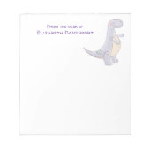 Niedlich Gray Tyrannosaurus Rex Dinosaur Toy Notep Notizblock (Vorderseite)