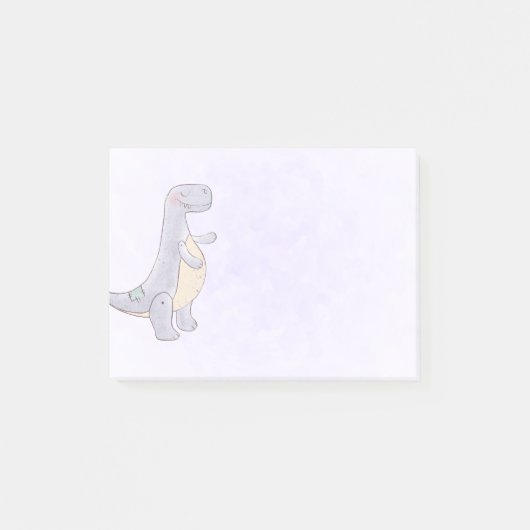 Niedlich Gray Tyrannosaurus Rex Dinosaur Toy Post-it Klebezettel (Vorderseite)