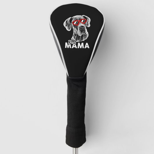 Niedlich Great Dane Fur Mama Golf Headcover (Vorderseite)