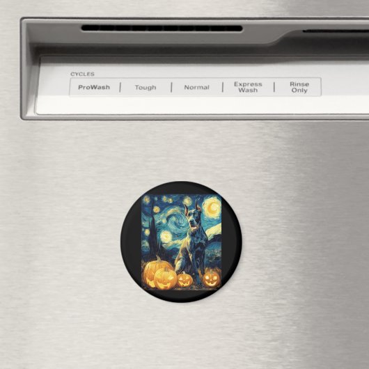 Niedlich Great Dane Hund Halloween Kürbislaterne P Magnet (In Situ (Geschirrspüler))