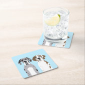 Niedlich Great Dane Hunde Blue Rechteckiger Pappuntersetzer (Vor Ort)