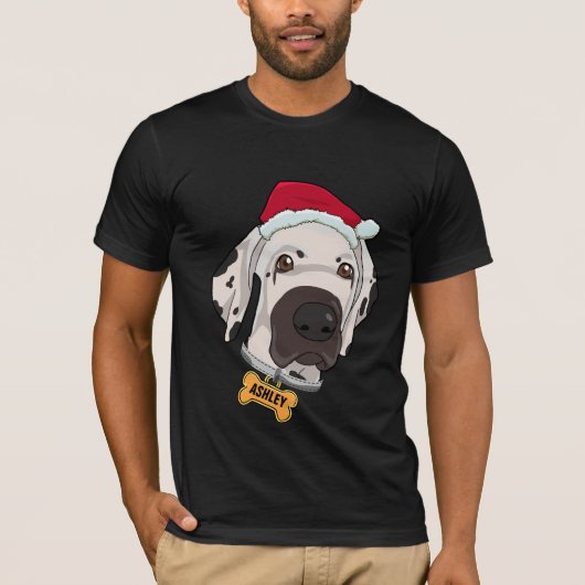 Niedlich Great Dane Weihnachtshut Dog Big T-Shirt (Vorderseite)