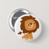 Niedlich Greedy Cartoon Lion Button Abzeichen (Vorne & Hinten)