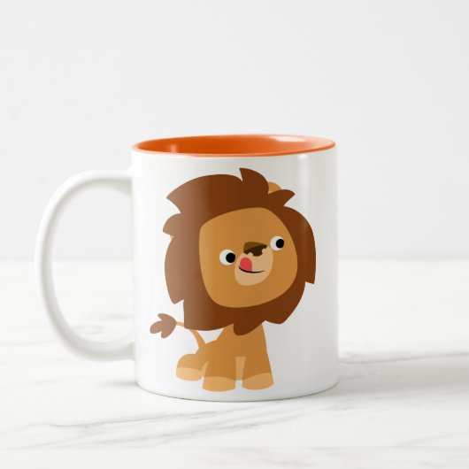 Niedlich Greedy Cartoon Lion Tasse (Links)