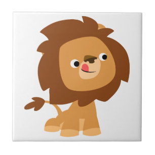 Niedlich Greedy Cartoon Lion Tile Fliese