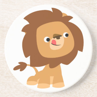 Niedlich Greedy Cartoon Lion Untersetzer
