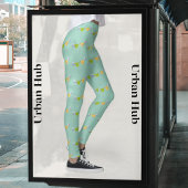 Niedlich Green Aquamarin Zwei Kleine Vogelmuster Leggings