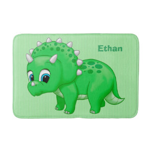 Niedlich Green Baby Triceratops Dinosaurier Badematte