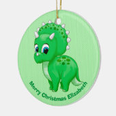 Niedlich Green Baby Triceratops Dinosaurier Keramik Ornament (Links)