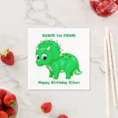 Niedlich Green Baby Triceratops Dinosaurier Serviette (Beispiel)